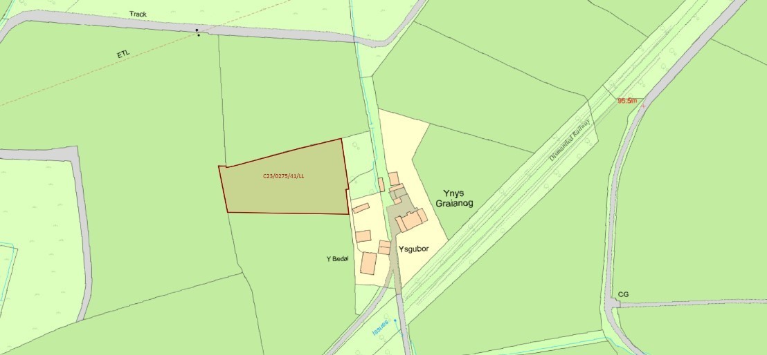 The development site for the meditation huts at Criccieth (Image: Cyngor Gwynedd Council planning documents) 