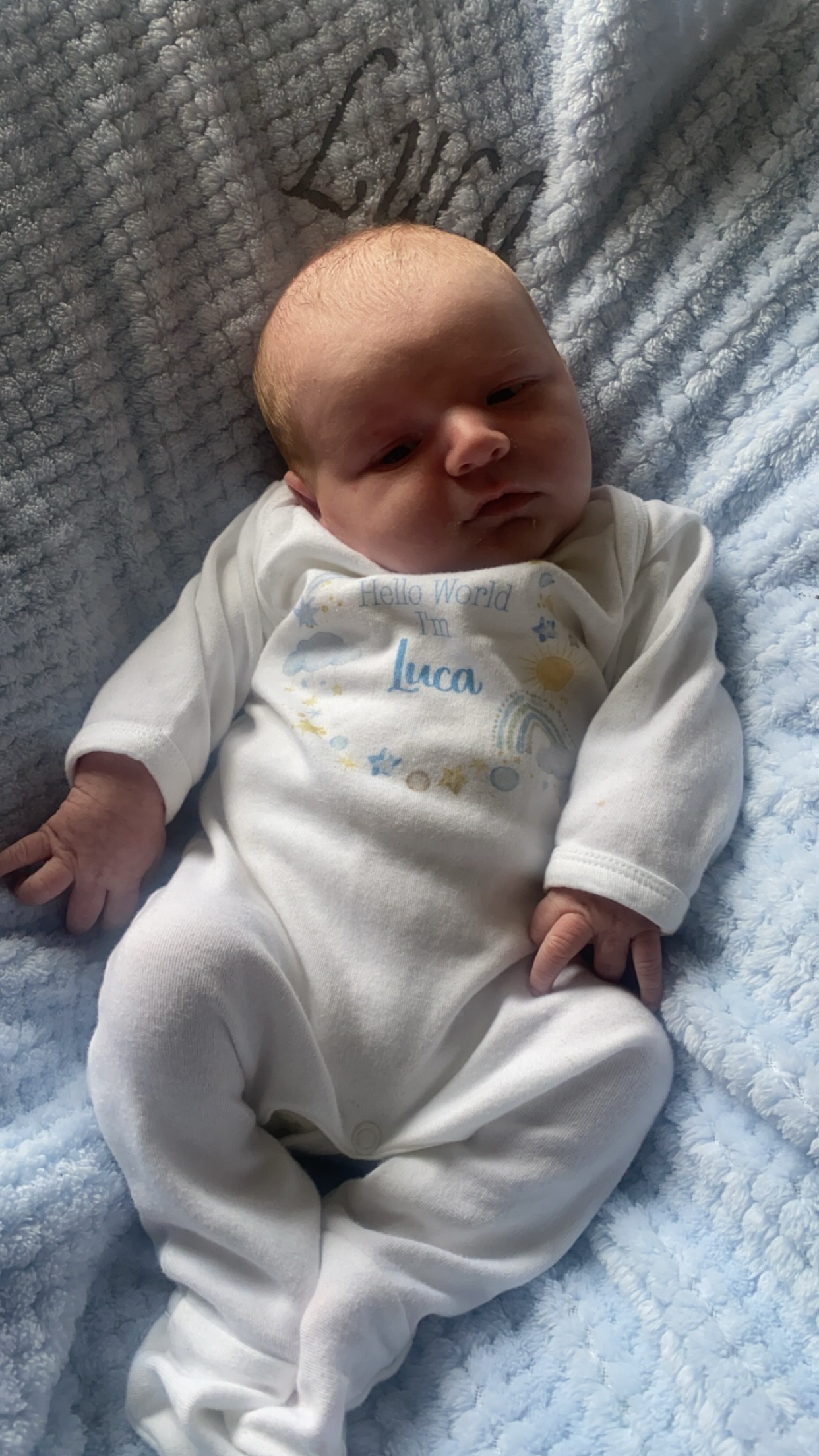 Luca Oare at one-week-old.