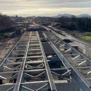 Viaduct work on the Caernarfon bypass
