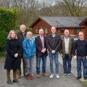 Liz Saville Roberts MP and Mabon ap Gwynfor MS with Brithdir residents