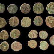 19 Roman copper alloy coins (Treasure Case 19.04). Photo: Amgueddfa Cymru – National Museum Wales