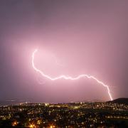 Lightning strikes in Colwyn Bay. Photo: GeoView Drones