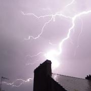 Lightning in Bangor on Wednesday evening