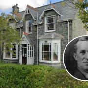 Snowdon Lodge/Ty Lawrence is on the market. Inset: T.E. Lawrence was born at the property.