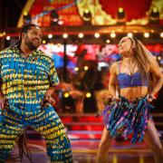 BBC handout photo of Hamza Yassin and Jowita Przystal during the live show of Strictly Come Dancing on BBC1. Picture date: Saturday November 12, 2022.