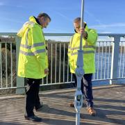 Welsh Government engineers inspect one of the Menai Bridge hangers on Wednesday, November 30 (Picture Dale Spridgeon LDR)