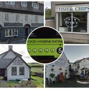 Ship and Castle (Caernarfon), Bryn's Fish & Chips (Llanberis), Black Boy Inn (Caernarfon) and Ty Mawr Tearooms (Llanddeiniolen) were all rated five.