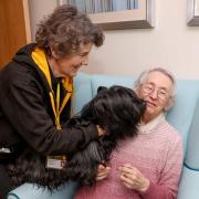 Megan Roberts from Therapy Dogs Nationwide brings in her three Skye Terrier dogs Maiya, Mags and Inca. The residents are always delighted when they visit.
