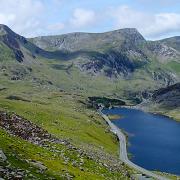 A view over the A5 and Llyn Ogwen.