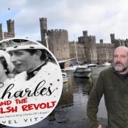 Author Arwel Vittle and inset, his book - Charles and the Welsh Revolt.