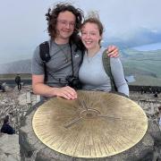 Lauren and Sam Barltrop at the summit of Yr Wyddfa