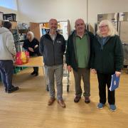 Richard Price of WPV with Christine and Colin King of the Food Bank