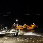 Library photo of the inshore lifeboat and volunteer crew