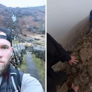 Darren Clifton, 39, climbing Crib Goch. Image: SWNS