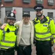 Detective Constable James Moult, Rob McElhenney and Sgt Dave Smith
