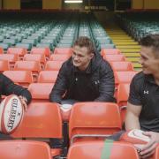 Wales rugby internationals Gareth Davies, Hallam Amos and Jonathan Davies are supporting Principality's kit donation scheme for School of Hard Knocks charity.