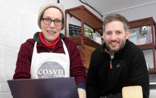 Artisan cheesemaker Carrie Rimes with consultant and mentor James Hughes, from Lafan.