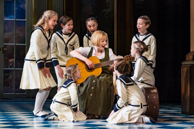 Lucy O'Byrne as Maria with the Von Trapp youngsters in The Sound of Music UK tour  Picture: Mark Yeoman